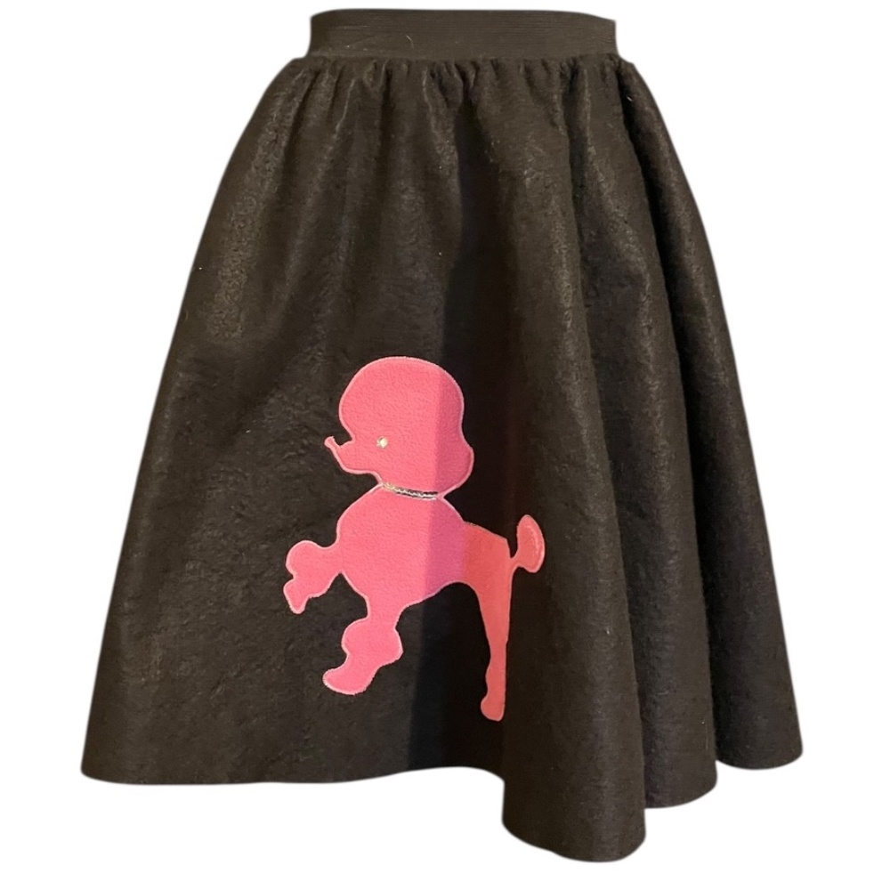 Youth Black/Pink 50's Poodle Skirt EUC
